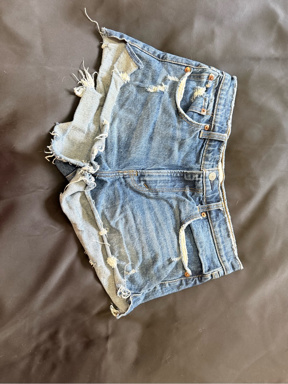 Abercrombie & Fitch Distressed Denim Cutoff Shorts - Blue
